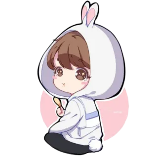 😪 cartoon, bunny, chibi, cute, anime, kawaii whatsapp sticker