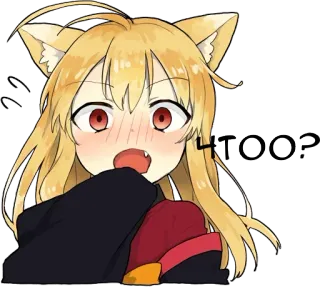 😨 TOOT Аниме, Кошачьи ушки, Каваий, Милый telegram sticker