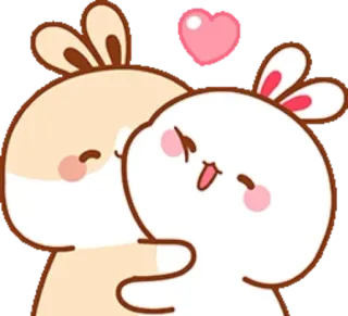 🐰 bunny, rabbit, love, heart, cute, cartoon, hug telegram sticker