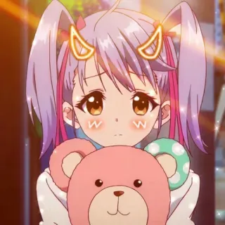 😈 anime, cartoon, girl, cute, kawaii, pink, teddy bear telegram sticker
