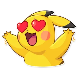😍 Pikachu Pokemon pokemon, pikachu, heart eyes, cute, yellow telegram sticker