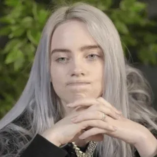 😐 Billie Eilish Billie Eilish, cantante, músico, celebridad, estrella pop telegram sticker