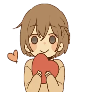 ❤️ cuore, amore, affetto, cartone animato, anime telegram sticker
