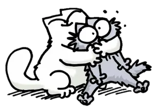 💋 Simon's Cat cat, hug, cartoon, affection, cute whatsapp sticker