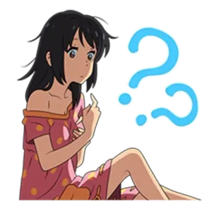 ❔ Anime, Mädchen, Fragezeichen, fragend, Cartoon, Figur, Illustration whatsapp sticker