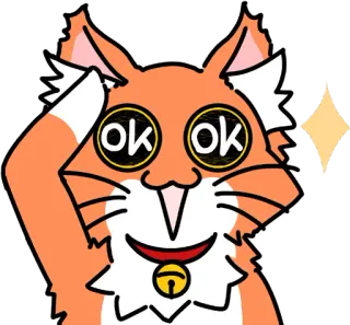 👍 ok ok Katze, ok, genehmigt, lustig, Aufkleber whatsapp sticker