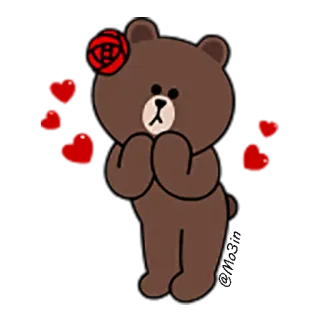 😍 Bär, Cartoon, Tier, süß, Rose telegram sticker