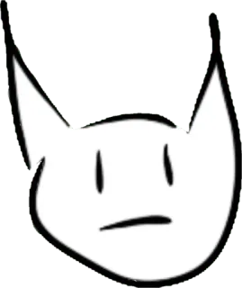 😐 кот, наклейка, простой, белый, мультик, рисунок telegram sticker
