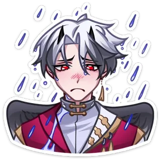 💦 anime, rain, sad, character, crying, manga, emotion, wings telegram sticker