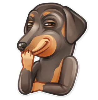 😏 cane, animale domestico, animale, divertente, carino, cartone animato telegram sticker