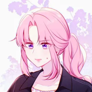🎟 Dziewczyna anime, Różowe włosy, Postać z kreskówki, Kobieta, Ilustracja, Portret telegram sticker