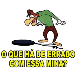 🧐 O QUE HÁ DE ERRADO COM ESSA MINA? cartoon, duck, hole, question, funny telegram sticker