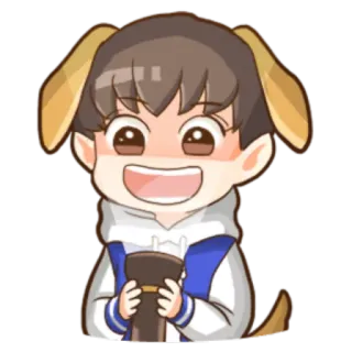 😃 Desenho animado, Orelhas de cachorro, Fofo, Anime, Kawaii telegram sticker