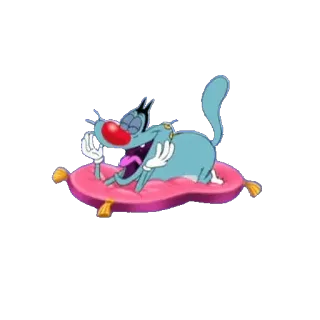 😆 Oggy Oggy and the Cockroaches Oggy, dessin animé, chat, Oggy et les cafards, drôle, personnage telegram sticker