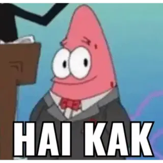 😊 Patrick Star Spongebob Squarepants HAI KAK patrick, spongebob, cartoon, suit, kak telegram sticker