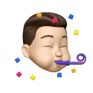 🥳 memoji, party, celebration, confetti, birthday telegram sticker