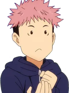 🙁 Yuji Itadori Jujutsu Kaisen Аниме, Манга, Jujutsu Kaisen, Юдзи Итадори, Персонаж telegram sticker