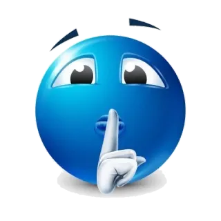🤫 psiu, silêncio, quieto, azul, emoji whatsapp sticker