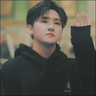 🏹 man, bril, hoodie, kpop, idool, Koreaans, portret telegram sticker