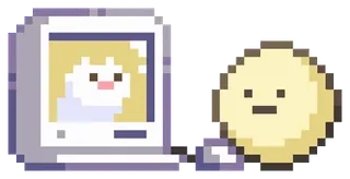 💻 pixel art, computer, animal, cute whatsapp sticker