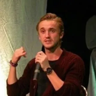 🤓 Tom Felton actor, Tom Felton, celebrity, microphone, person telegram sticker