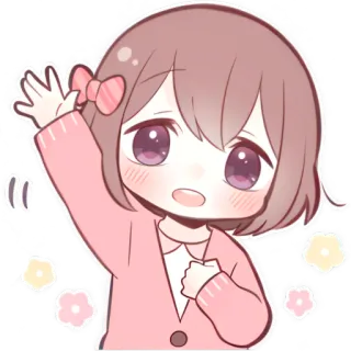 ✋ 귀여운, 소녀, 애니메이션, 카와이, 만화, 사랑스러운 telegram sticker