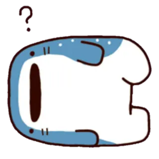 ❓ サメ, 動物, はてなマーク, 可愛い, 漫画 telegram sticker