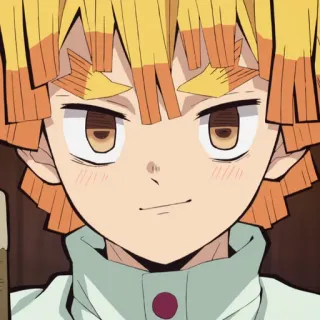 🗡 Zenitsu Agatsuma Demon Slayer Anime, Demon Slayer, Zenitsu, Personnage, cheveux jaunes whatsapp sticker