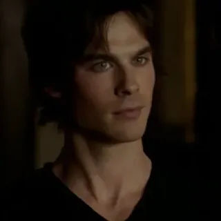 😐 Damon Salvatore The Vampire Diaries Vampiro, Sobrenatural, Drama, Romance, Actor, Serie whatsapp sticker