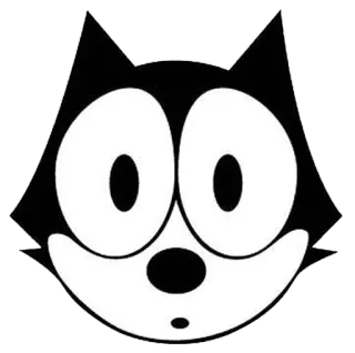 😯 Felix the Cat мультфильм, кот, Феликс кот, черно-белый, персонаж whatsapp sticker