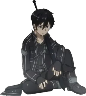 😔 Kirito Sword Art Online Anime, Personnage, Assis, Sword Art Online, Kirito whatsapp sticker