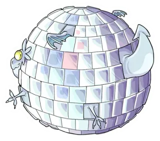 🍦 Drache, Discokugel, Fantasy, Cartoon telegram sticker