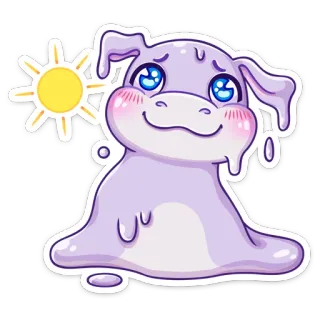 ☀️ Blob, Lucu, Kawaii, Matahari, Senang, Kartun telegram sticker