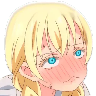 😖 anime, desenho animado, personagem, loira, fofo telegram sticker