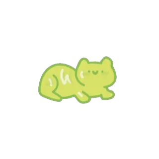 🎾 mèo, xanh lá, dễ thương, động vật, hoạt hình telegram sticker