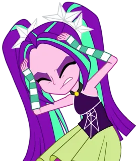 😬 Aria Blaze My Little Pony: Equestria Girls Aria Blaze, Equestria Girls, Dibujos animados, Frustrado/a, Dolor de cabeza telegram sticker