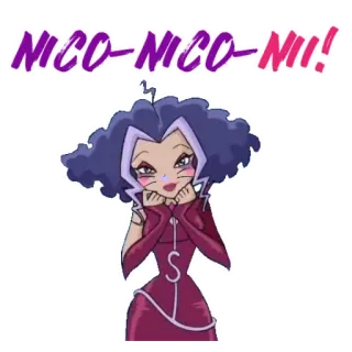 🐱 NICO-NICO-NII! アニメ, かわいい, 女の子, 漫画 telegram sticker