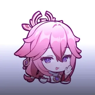 🔮 Yae Miko Genshin Impact 애니메이션, 게임, 여우, 캐릭터, 야에 미코 whatsapp sticker