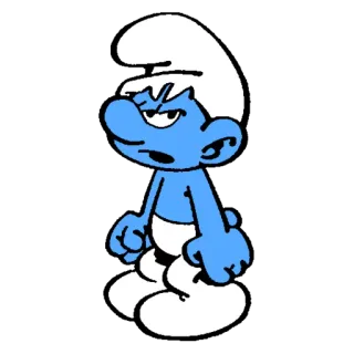 😡 Smurf การ์ตูน, สเมิร์ฟ, สีน้ำเงิน, โกรธ, อารมณ์เสีย whatsapp sticker