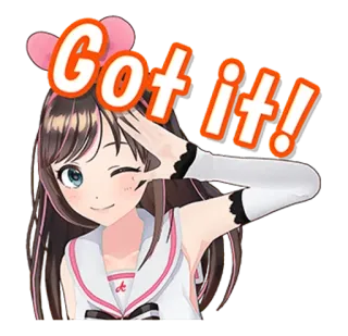 🦁 Kizuna AI Got it! anime, girl, virtual youtuber, kizuna ai, cute, wink telegram sticker