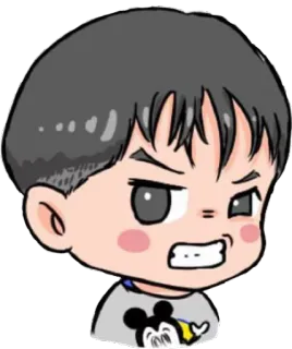 😡 kartun, anak laki-laki, marah, chibi, mickey mouse telegram sticker