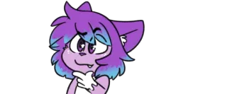 🤔 漫画, 猫, 紫髪, 可愛い, アニメ, マンガ telegram sticker