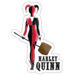 🔨 Harley Quinn HARLEY QUINN Harley Quinn, DC Comics, vilão, supervilão, banda desenhada, bobo da corte, martelo telegram sticker