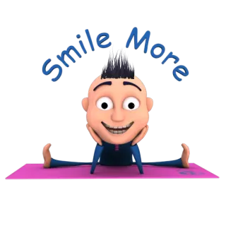 😄 Smile More sourire, yoga, dessin animé, positif, joyeux whatsapp sticker