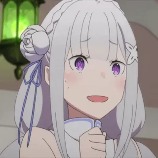 🤍 Emilia Re:Zero Anime, Personaggio, Emilia, Re:Zero, Ragazza, Carina, Imbarazzata telegram sticker