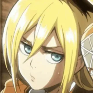 🥺 Krista Lenz Attack on Titan Anime, Personaje, Fanart, Rubia, Ojos azules, Chica telegram sticker