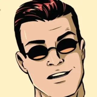😄 sunglasses, cartoon, portrait, male telegram sticker