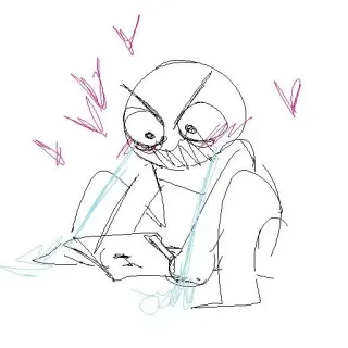 😧 phác thảo, vẽ, khóc, hoạt hình, buồn, cảm xúc telegram sticker