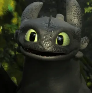 😃 Toothless How to Train Your Dragon มังกร, ไนท์ฟิวรี่, การ์ตูน, สัตว์, น่ารัก whatsapp sticker