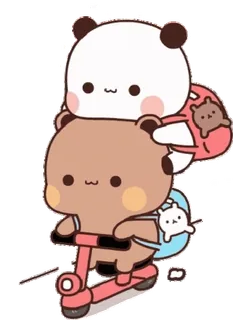 🛴 panda, scooter, fofo, animais, desenho animado whatsapp sticker
